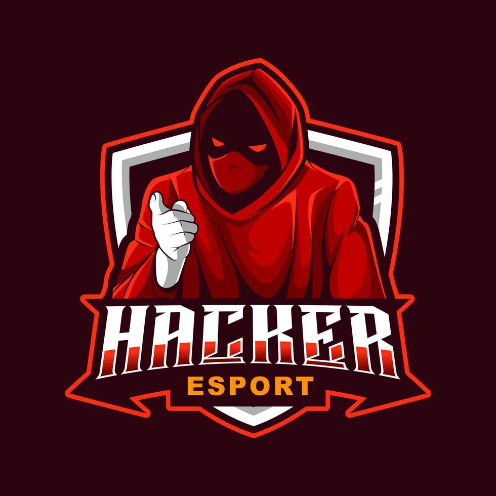 ilustración de mascota hacker para el logotipo de deportes y esports vector