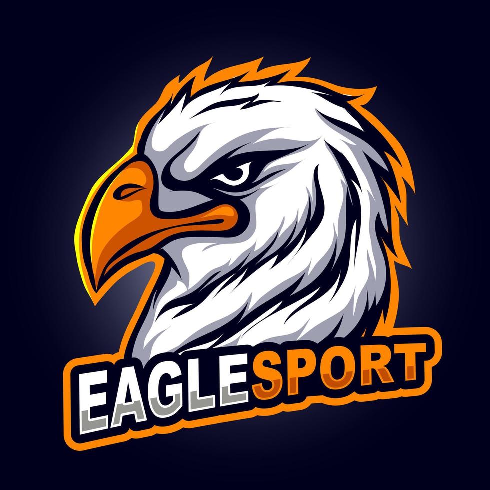 mascota enojada del águila principal para la ilustración del vector del logotipo de deportes y esports