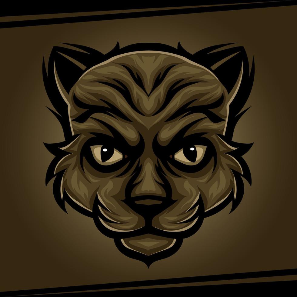 mascota animal de cabeza de gato para deportes y esports logo ilustración vectorial vector