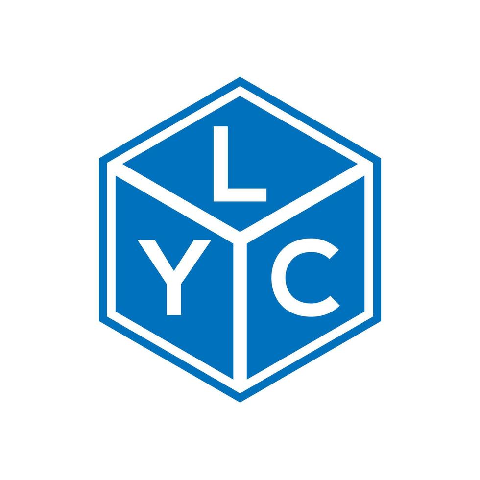 LYC letter logo design on black background. LYC creative initials letter logo concept. LYC letter design. vector