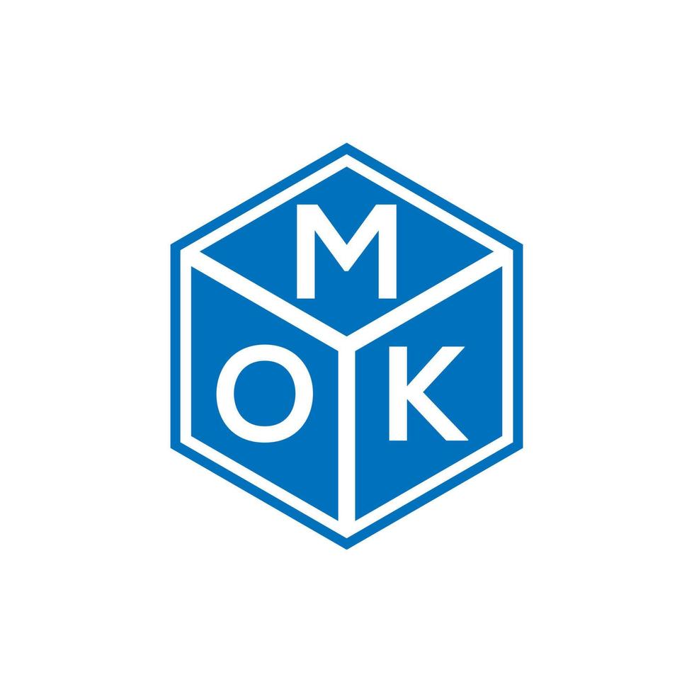 MOK creative initials letter logo concept. MOK letter design.MOK letter logo design on black background. MOK creative initials letter logo concept. MOK letter design. vector