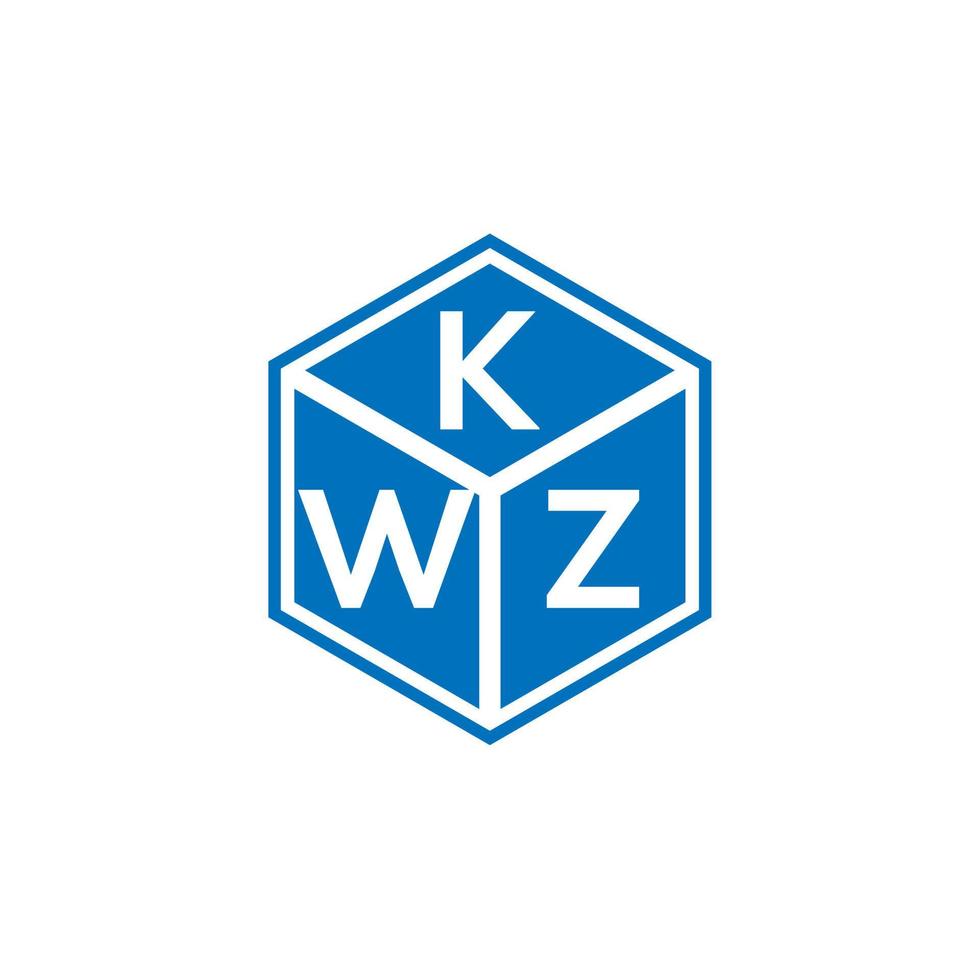 KWZ letter logo design on black background. KWZ creative initials letter logo concept. KWZ letter design. vector