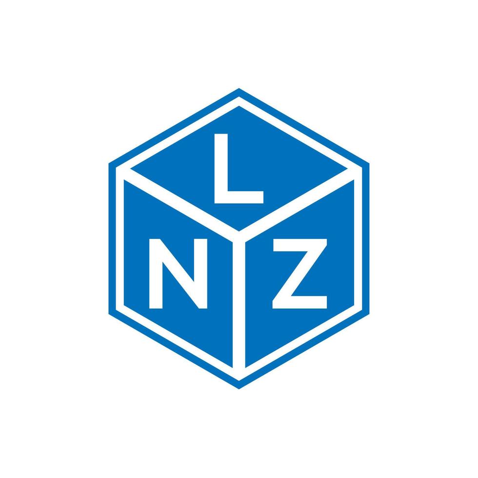 Concepto de logotipo de letra de iniciales creativas de lnz. Diseño de letras lnz. Diseño de logotipo de letras lnz sobre fondo negro. Concepto de logotipo de letra de iniciales creativas de lnz. diseño de letras lnz. vector