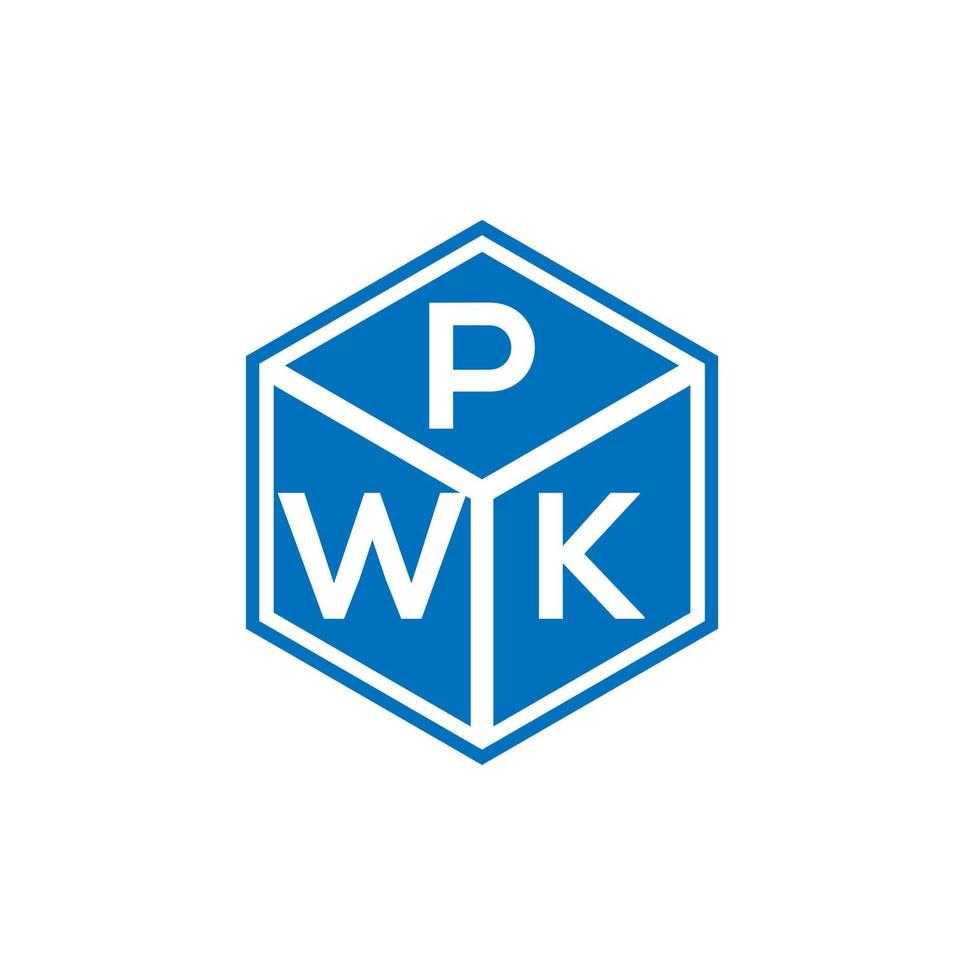 diseño de logotipo de letra pwk sobre fondo negro. concepto de logotipo de letra de iniciales creativas pwk. diseño de letras pwk. vector