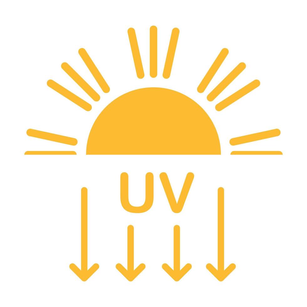UV radiation icon vector solar ultraviolet light symbol for graphic design, logo, website, social media, mobile app, UI illustration.