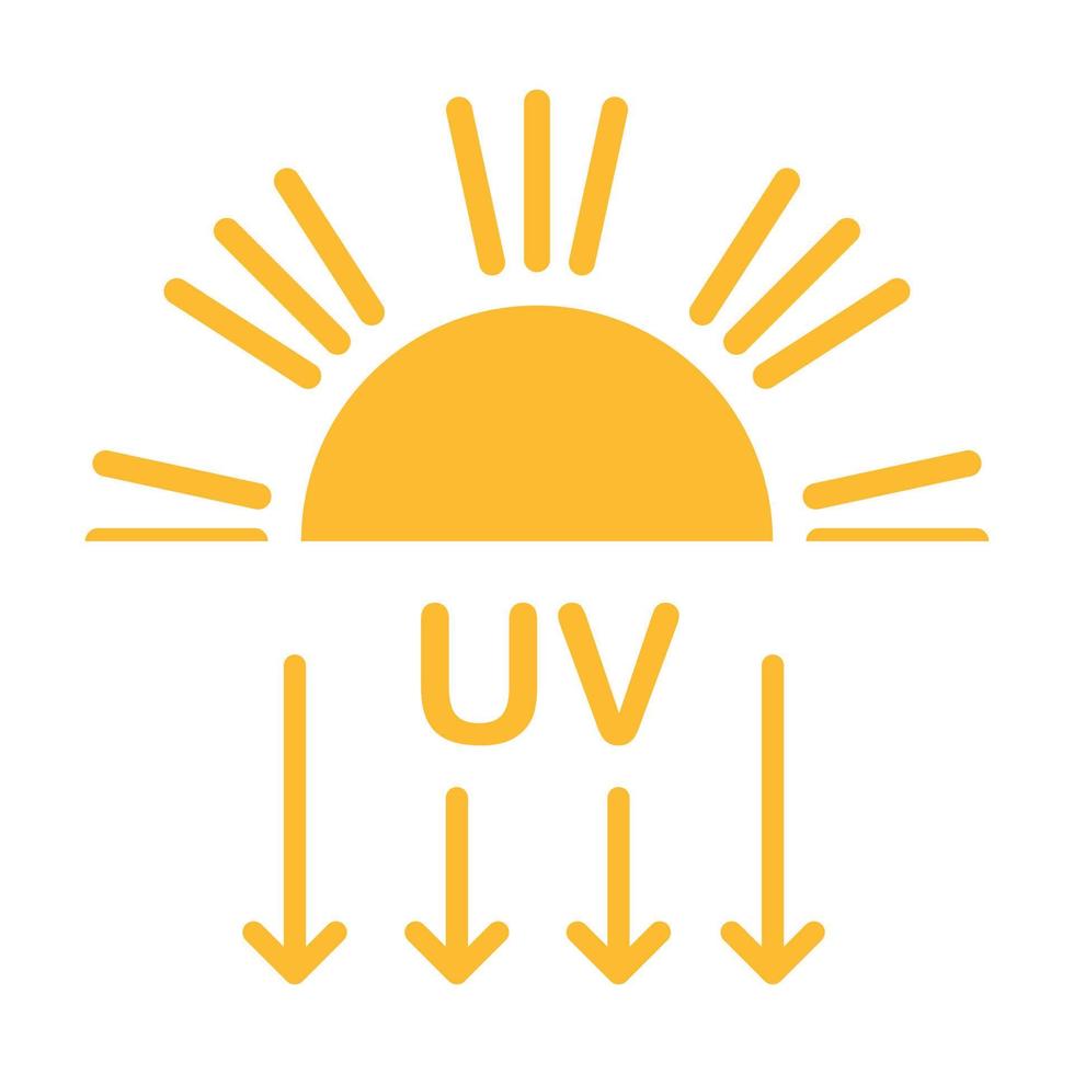 icono de radiación uv vector símbolo de luz ultravioleta solar para diseño gráfico, logotipo, sitio web, redes sociales, aplicación móvil, ilustración de interfaz de usuario.