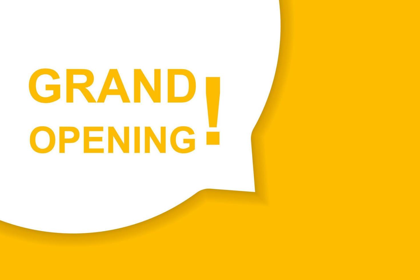 Grand opening speech bubble banner vector with copy space for business, marketing, flyers, banners, presentations and posters. illustration