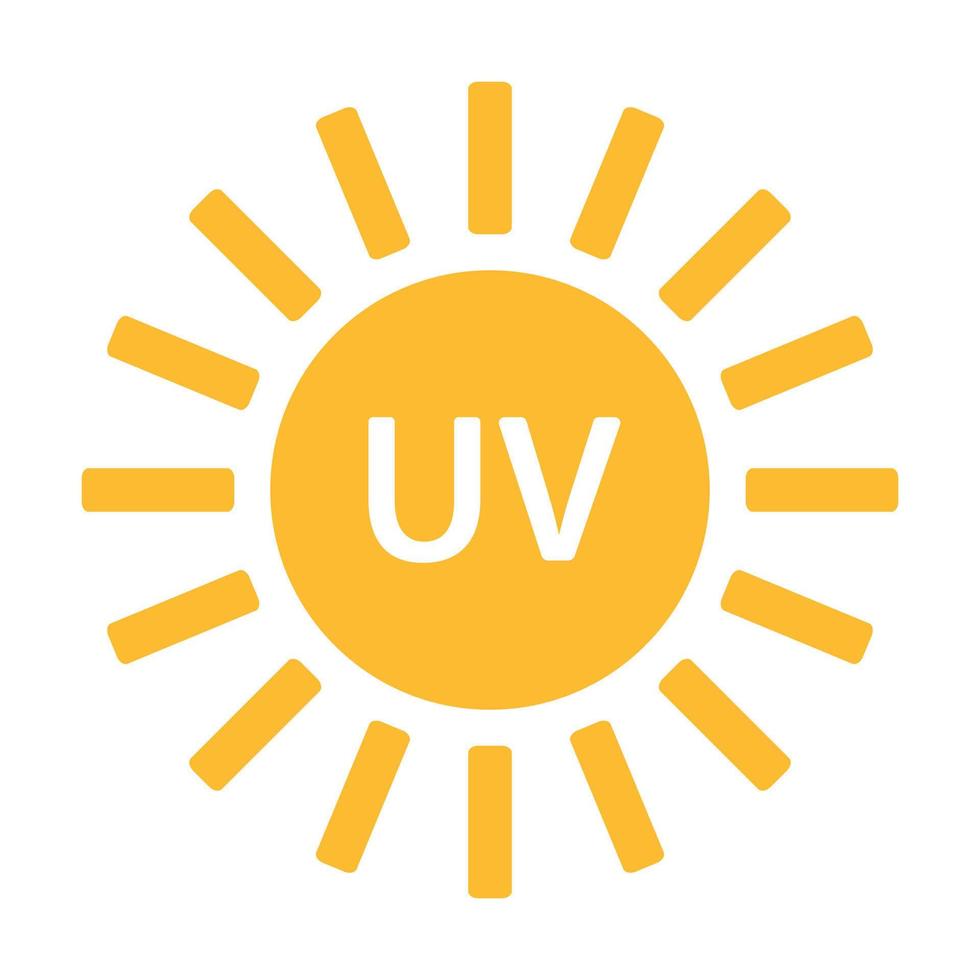 icono de radiación uv vector símbolo de luz ultravioleta solar para diseño gráfico, logotipo, sitio web, redes sociales, aplicación móvil, ilustración de interfaz de usuario.