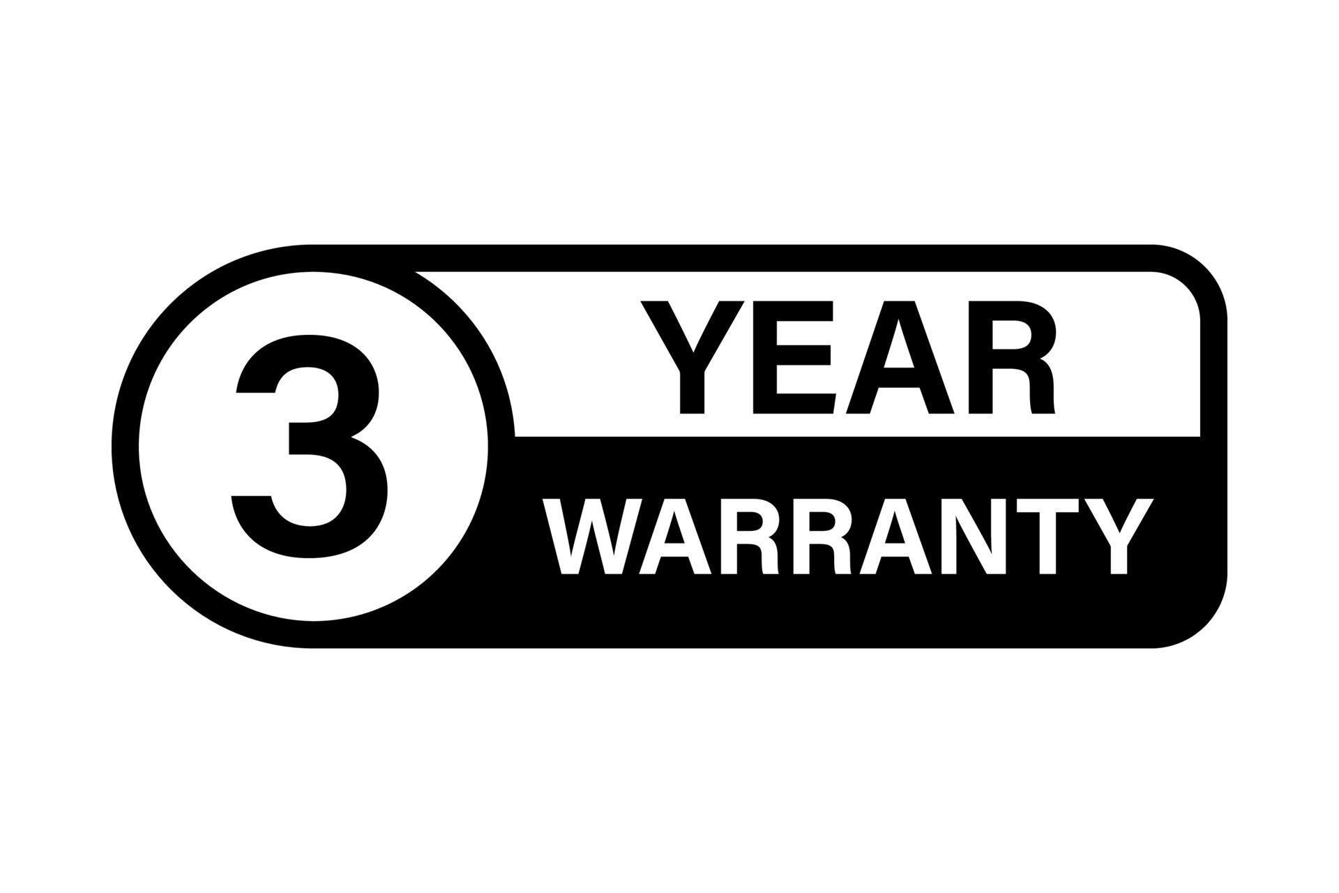 3 years warranty stamp icon vector for graphic design, logo, website