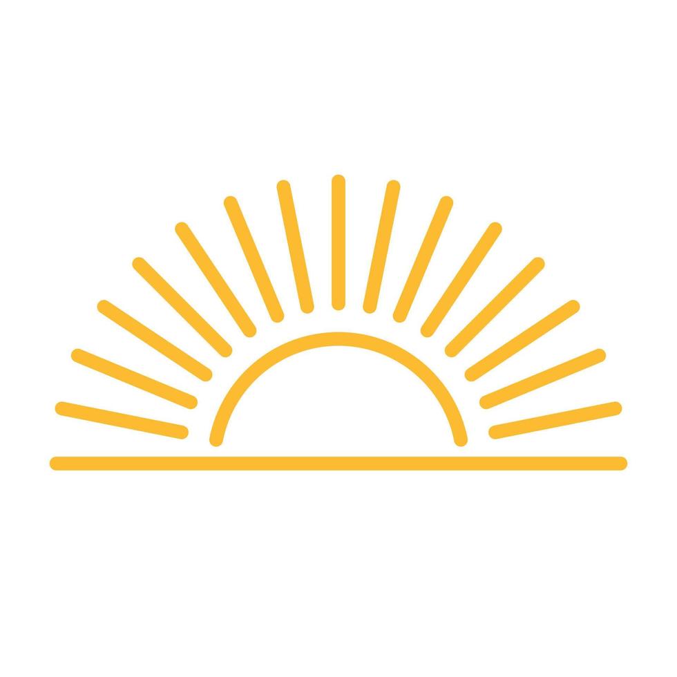 A half sun is setting downwards icon vector sunset concept for graphic design, logo, website, social media, mobile app, UI illustration