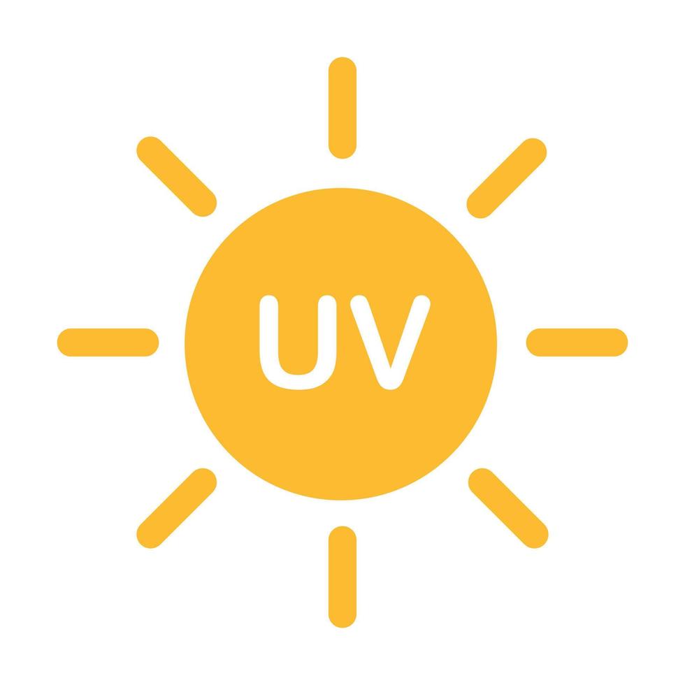 UV radiation icon vector solar ultraviolet light symbol for graphic design, logo, website, social media, mobile app, UI illustration.