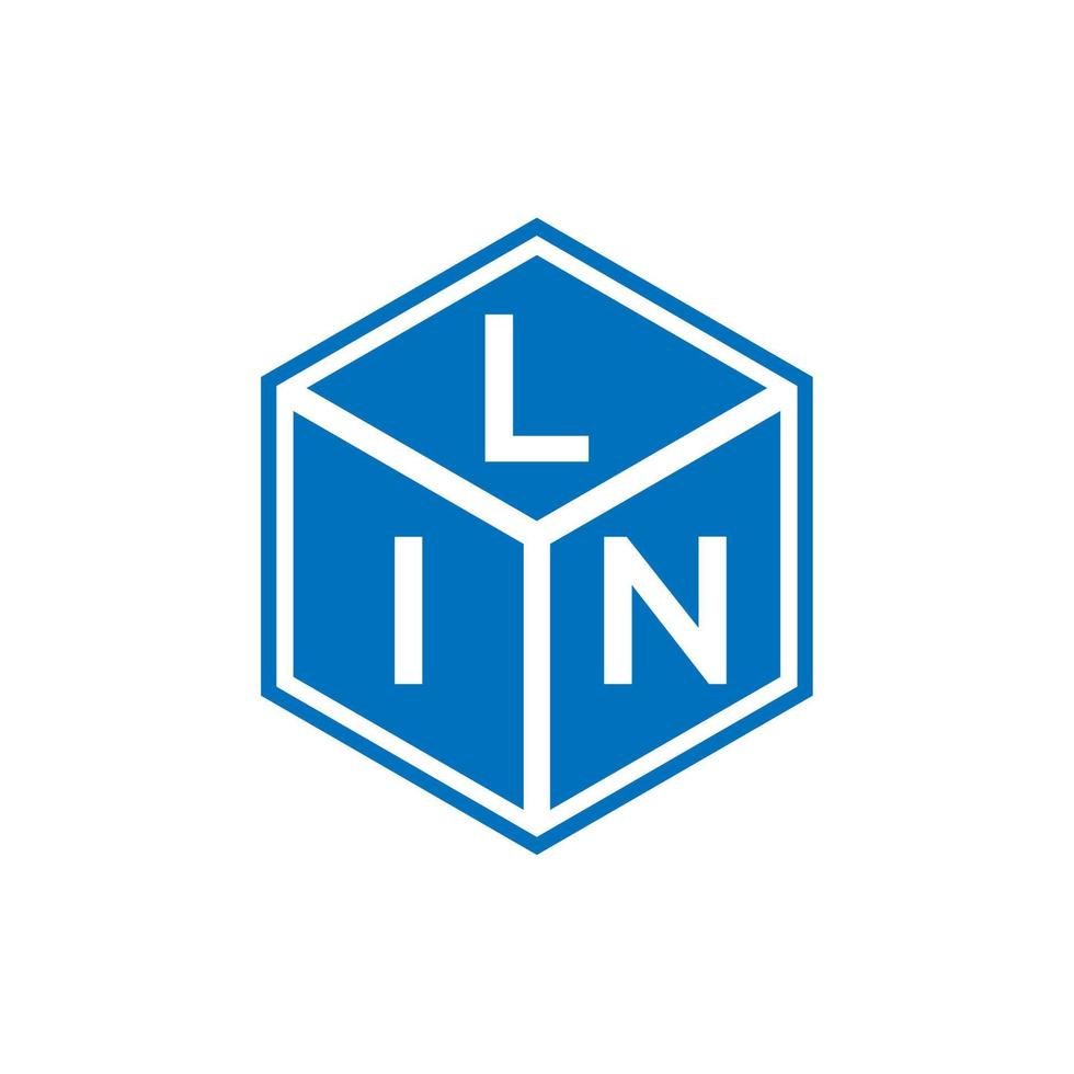 diseño del logotipo de la letra lin sobre fondo negro. concepto creativo del logotipo de la letra de las iniciales de lin. diseño de letra lin. vector