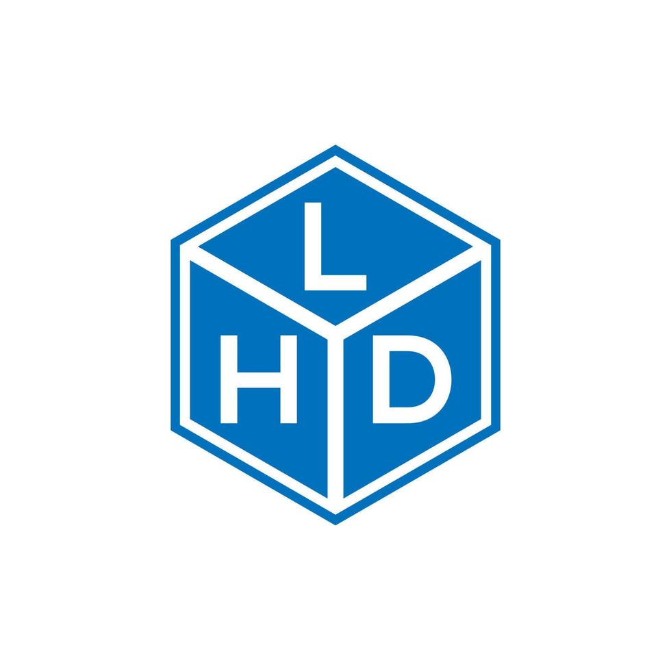 diseño de logotipo de letra lhd sobre fondo negro. concepto de logotipo de letra de iniciales creativas lhd. diseño de letras lhd. vector