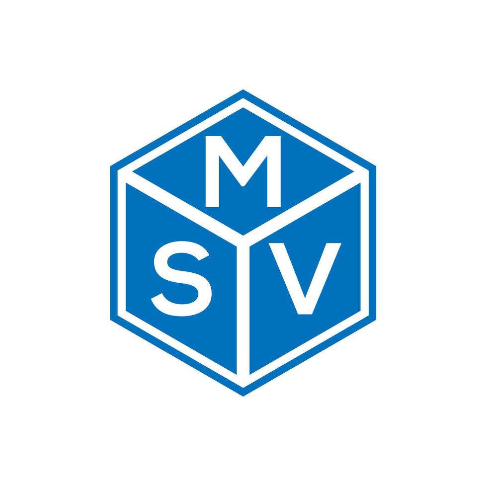 diseño de logotipo de letra msv sobre fondo negro. concepto de logotipo de letra de iniciales creativas msv. diseño de letra msv. vector