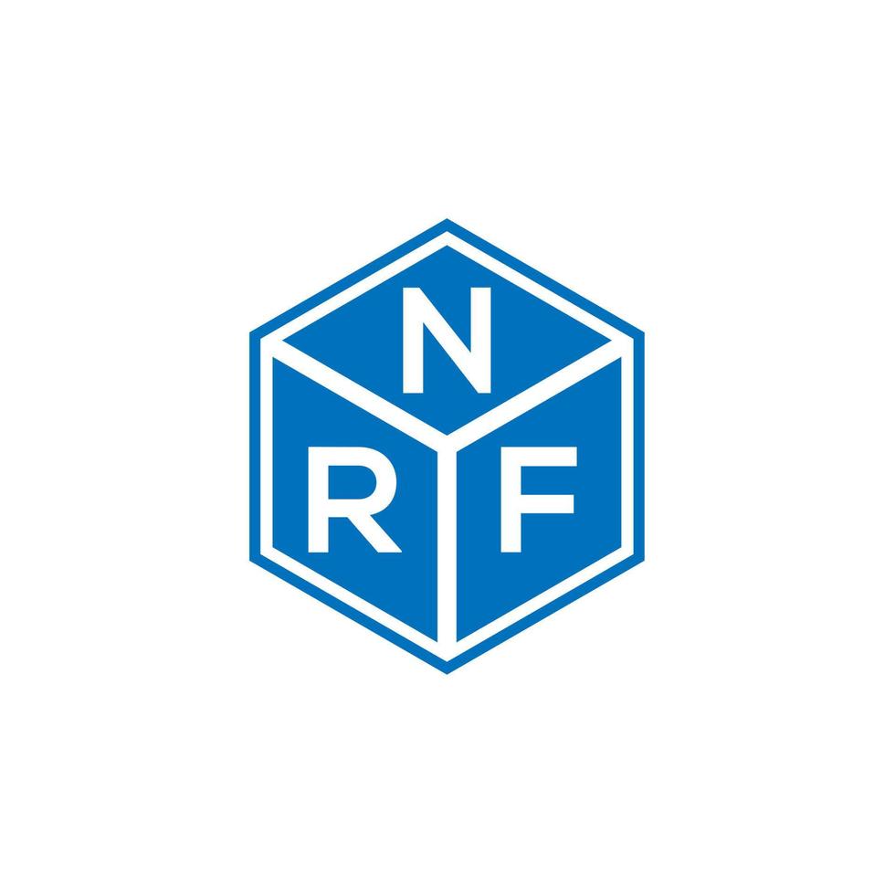 diseño de logotipo de letra nrf sobre fondo negro. concepto de logotipo de letra de iniciales creativas nrf. diseño de letras nrf. vector