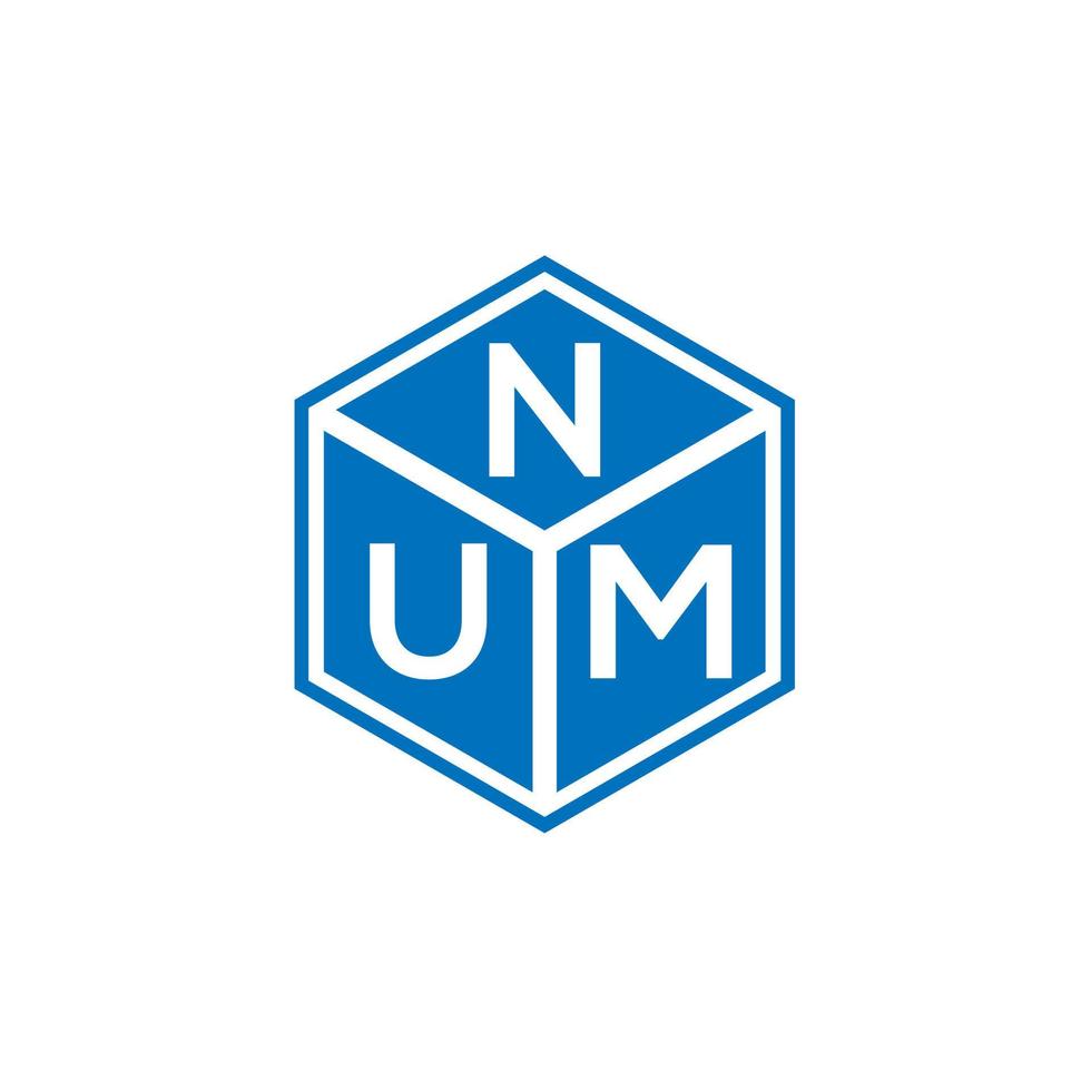 NUM letter logo design on black background. NUM creative initials letter logo concept. NUM letter design. vector