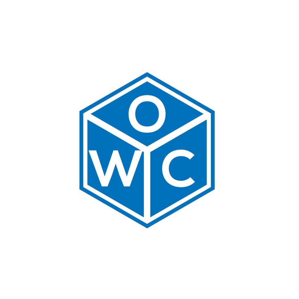 OWC letter logo design on black background. OWC creative initials letter logo concept. OWC letter design. vector
