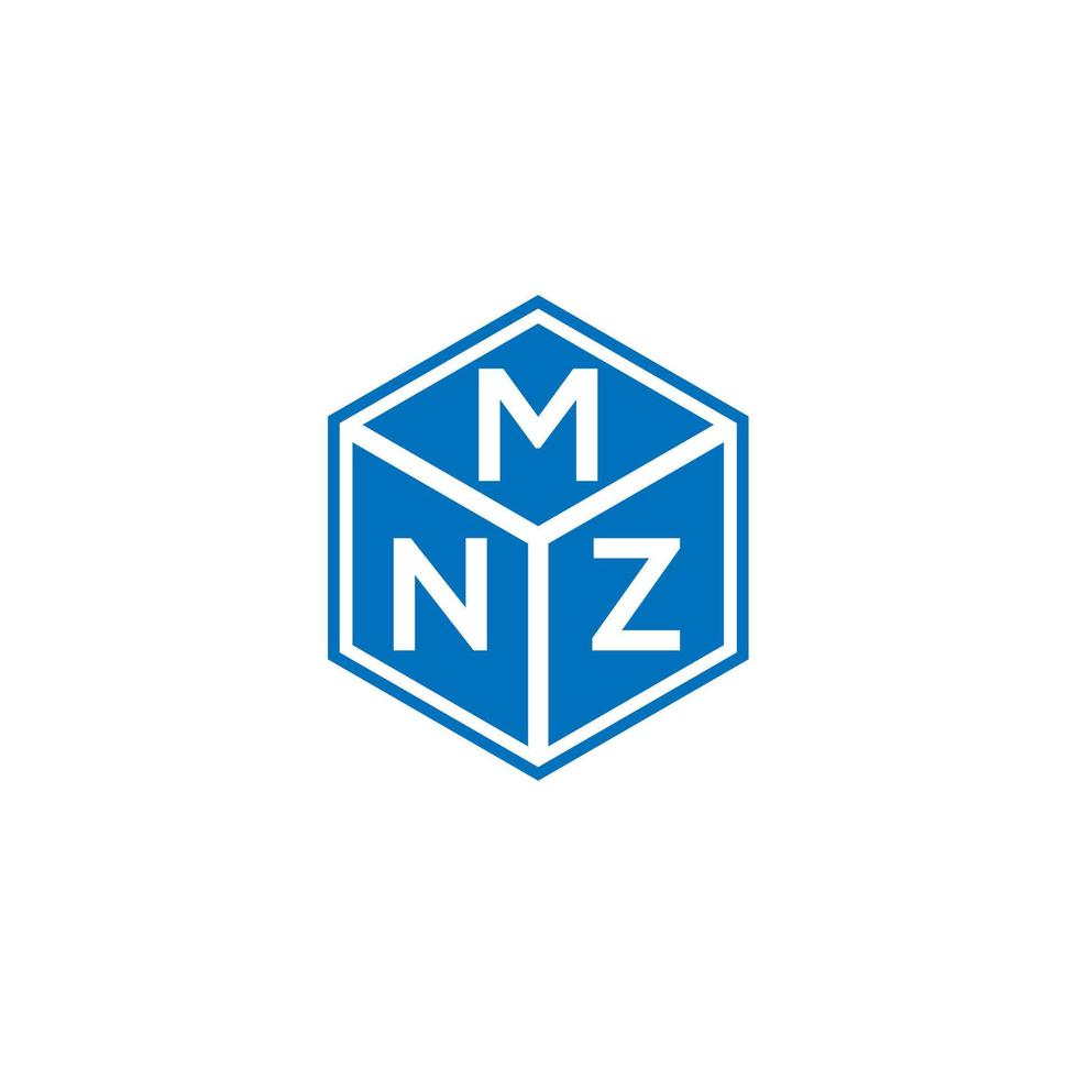 MNZ letter logo design on black background. MNZ creative initials letter logo concept. MNZ letter design. vector
