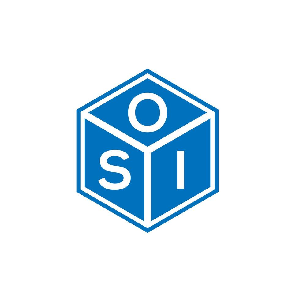 OSI letter logo design on black background. OSI creative initials letter logo concept. OSI letter design. vector