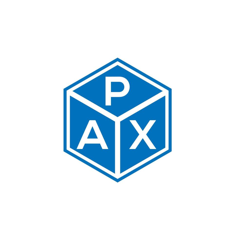 diseño del logotipo de la letra pax sobre fondo negro. concepto de logotipo de letra inicial creativa pax. diseño de carta pax. vector