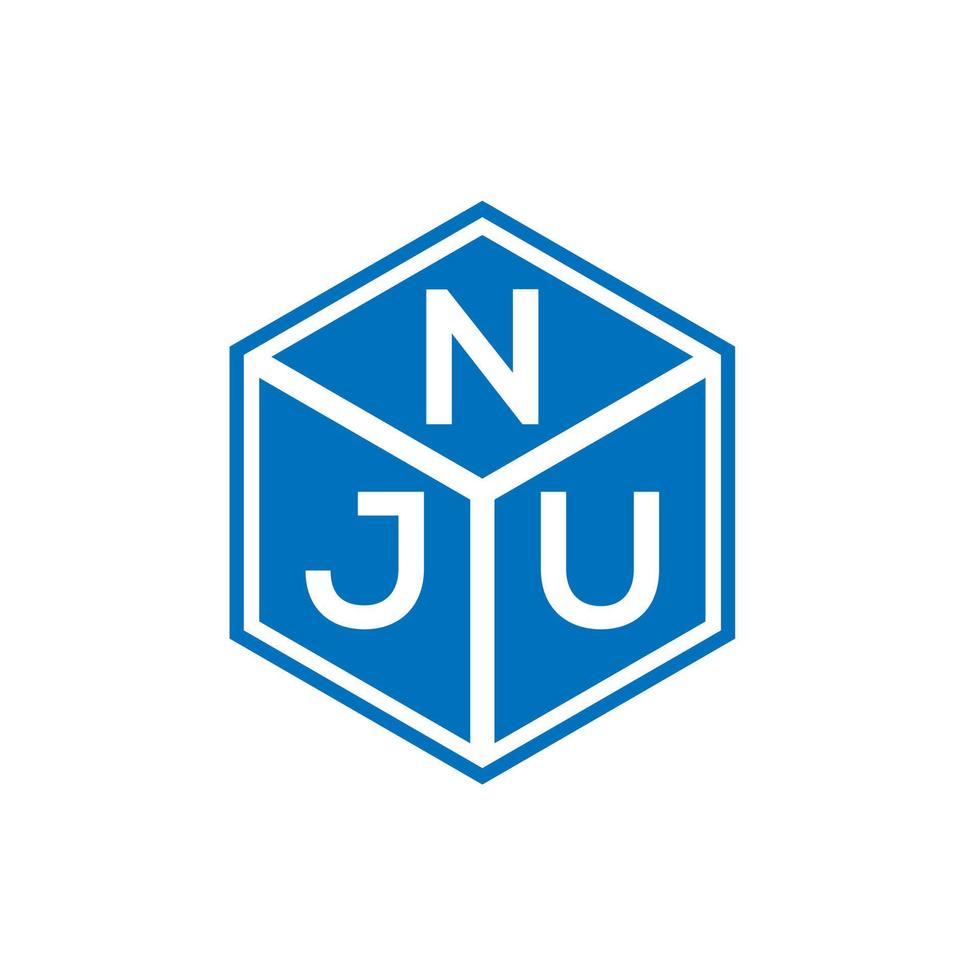 diseño de logotipo de letra nju sobre fondo negro. concepto de logotipo de letra de iniciales creativas nju. diseño de letras nju. vector