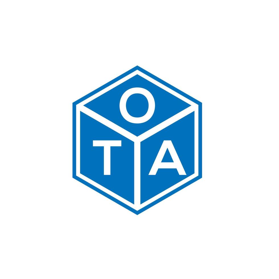 OTA letter logo design on black background. OTA creative initials letter logo concept. OTA letter design. vector