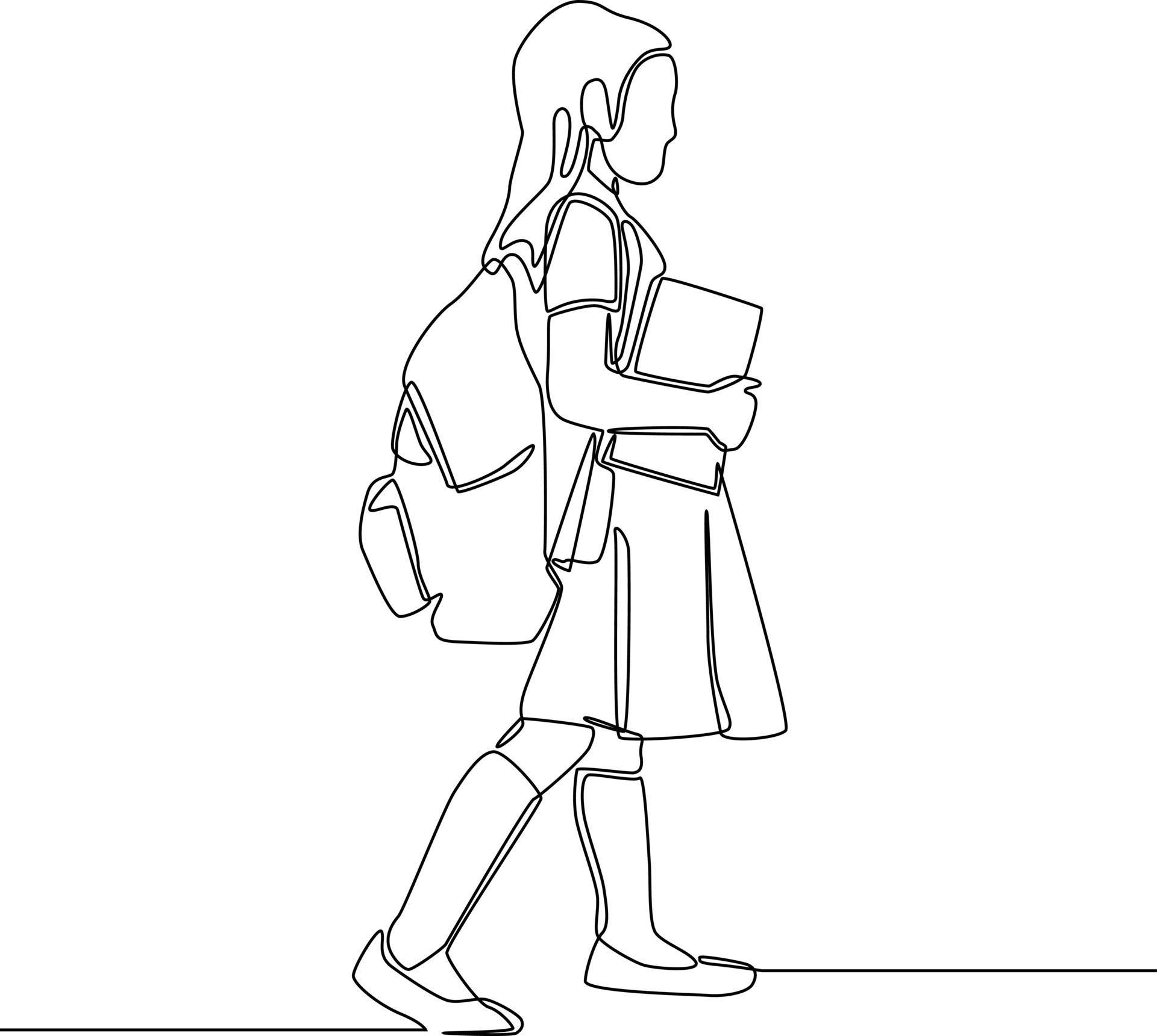 How To Draw A Girl Going To School Step By Step vrogue.co