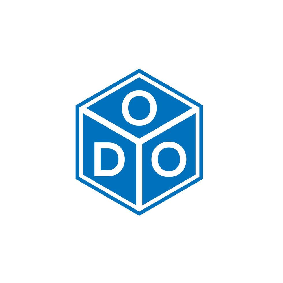 diseño del logotipo de la letra odo sobre fondo negro. concepto de logotipo de letra de iniciales creativas de odo. diseño de letras odo. vector