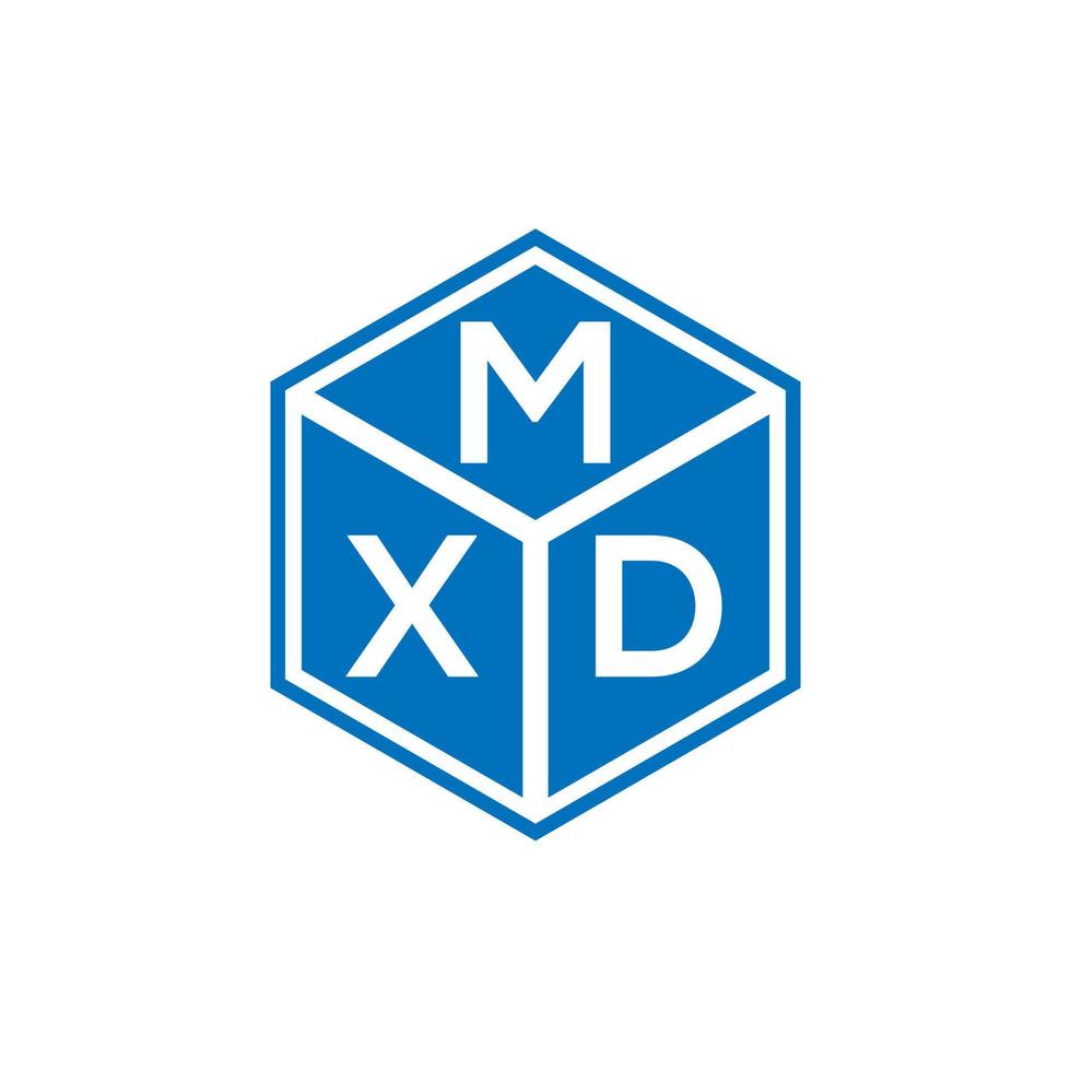 diseño de logotipo de letra mxd sobre fondo negro. concepto de logotipo de letra de iniciales creativas mxd. diseño de letras mxd. vector