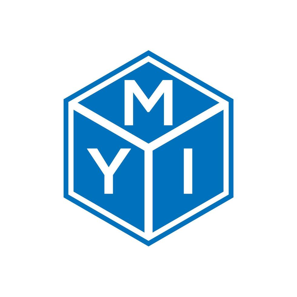 diseño del logotipo de la letra myi sobre fondo negro. concepto de logotipo de letra de iniciales creativas myi. diseño de letras myi. vector