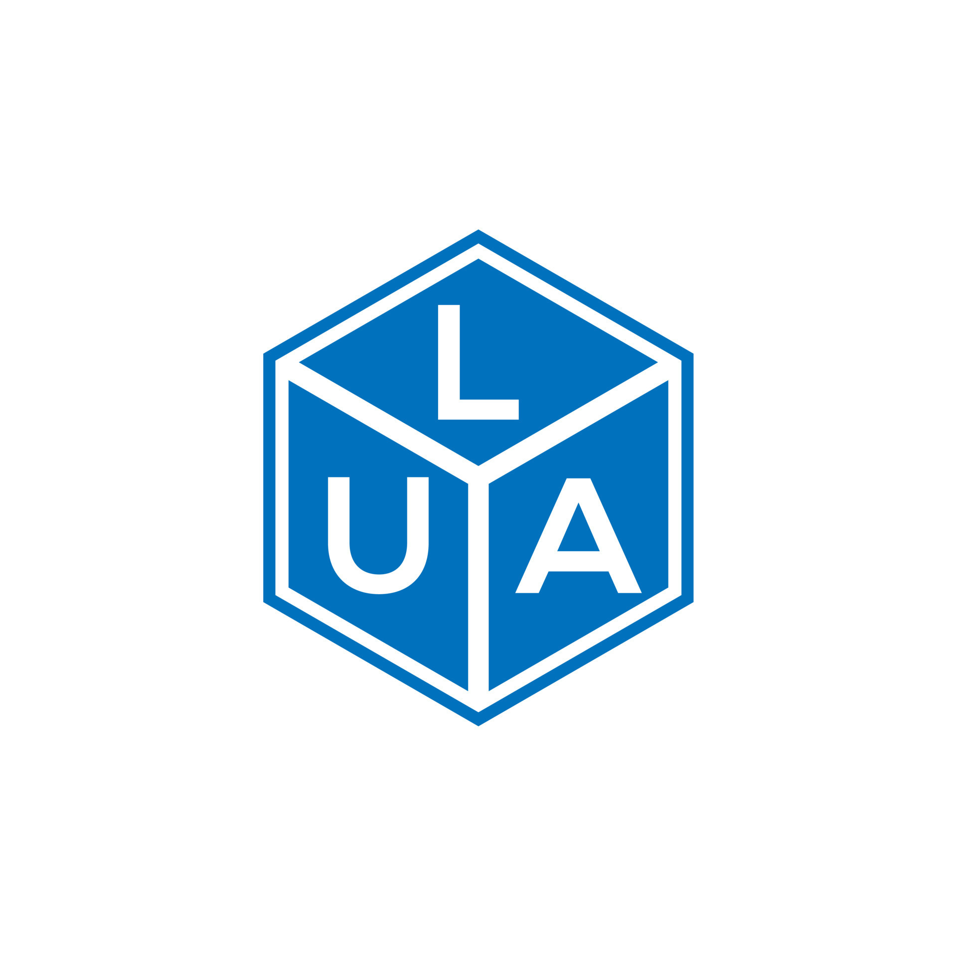 LUA letter logo design on black background. LUA creative initials ...