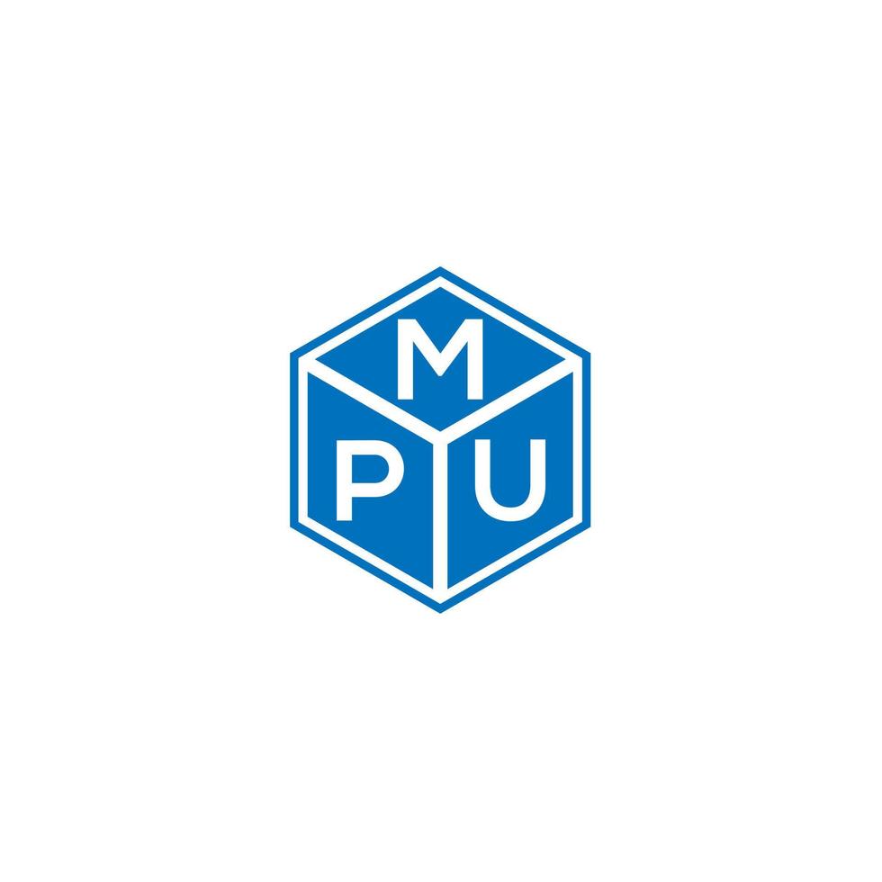 diseño de logotipo de letra mpu sobre fondo negro. concepto de logotipo de letra de iniciales creativas de mpu. diseño de letra mpu. vector