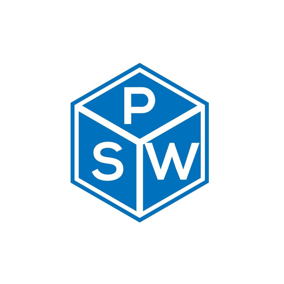 PSW letter logo design on black background. PSW creative initials letter logo concept. PSW letter design. vector
