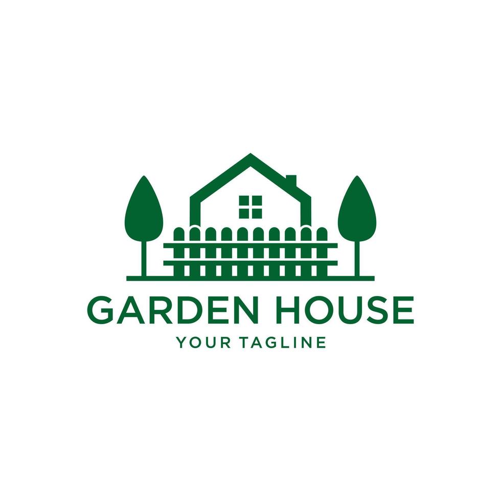 plantilla de diseño de logotipo de casa de jardín vector
