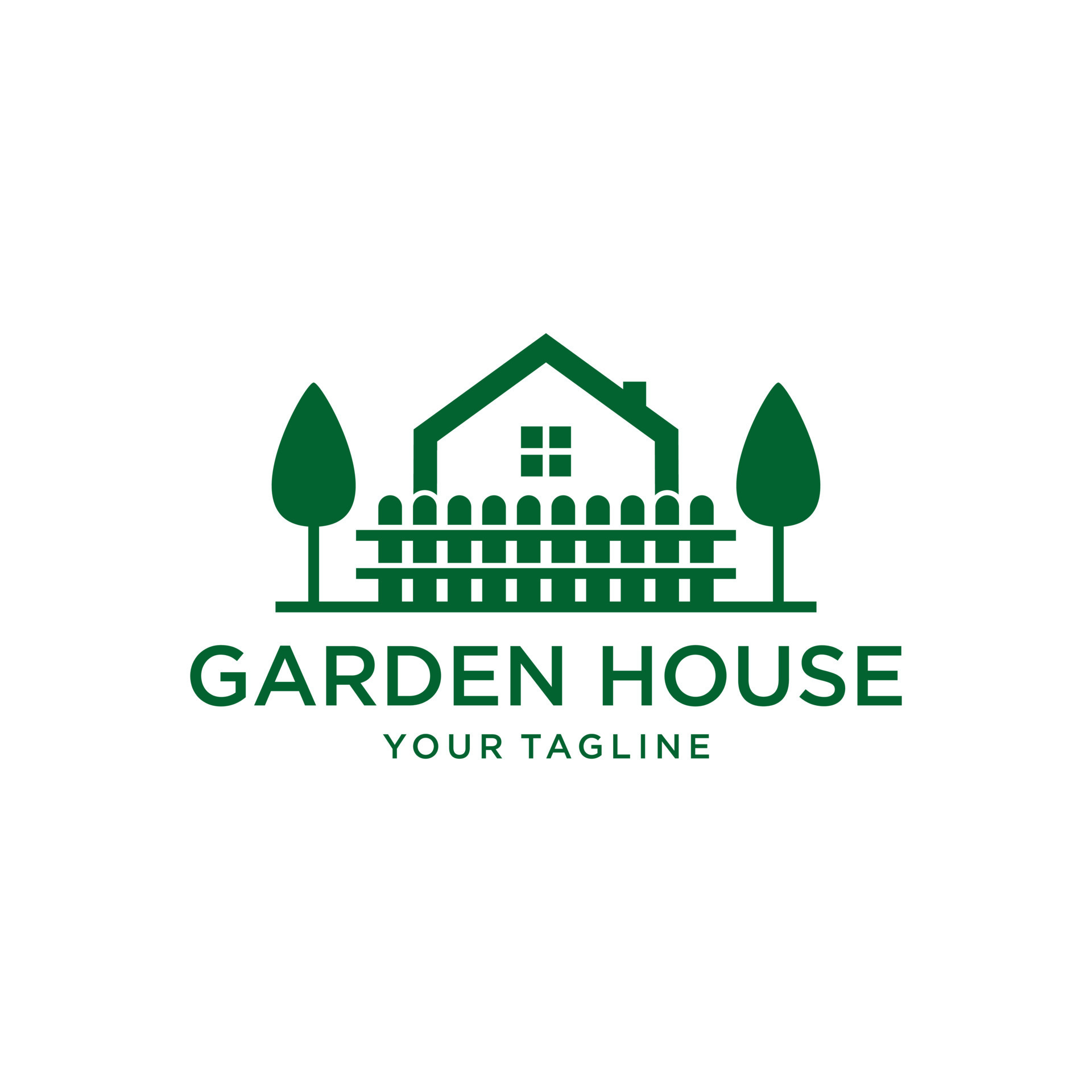 garden house logo design template 7558961 Vector Art at Vecteezy