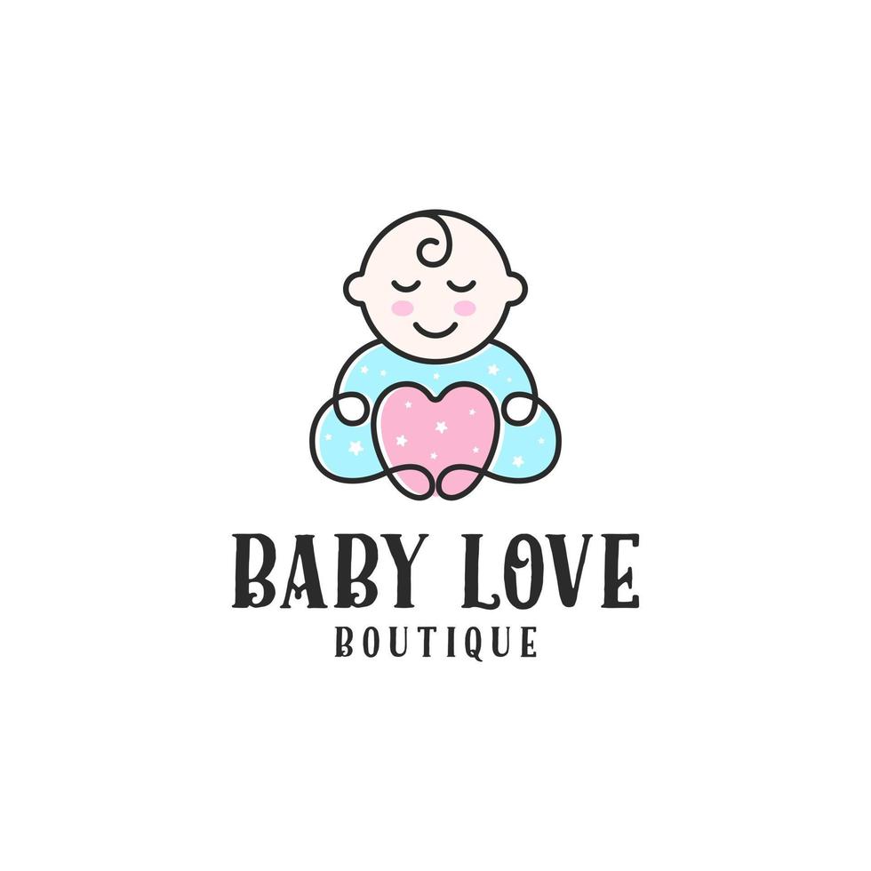Cute Baby logo design template vector