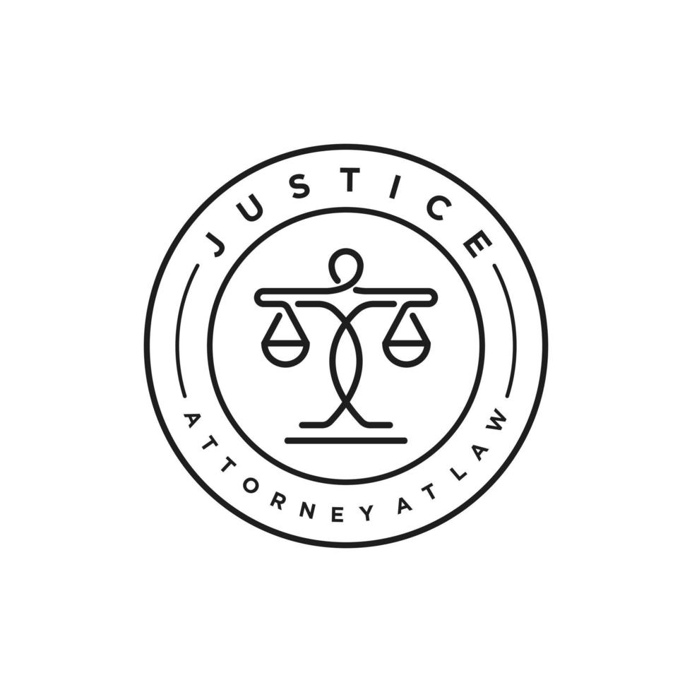 Law Firm Logo with badge emblem Design Template vector