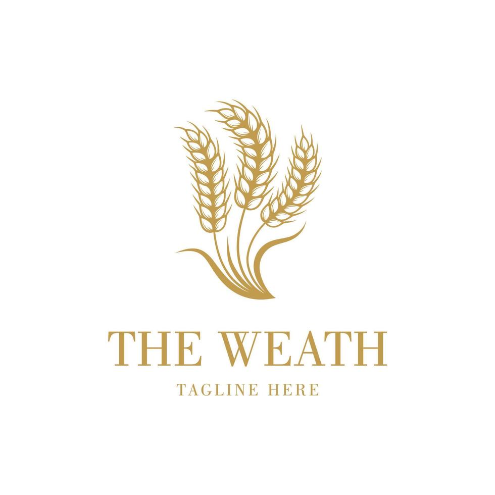 Luxury grain weath or rice logo design Vector template