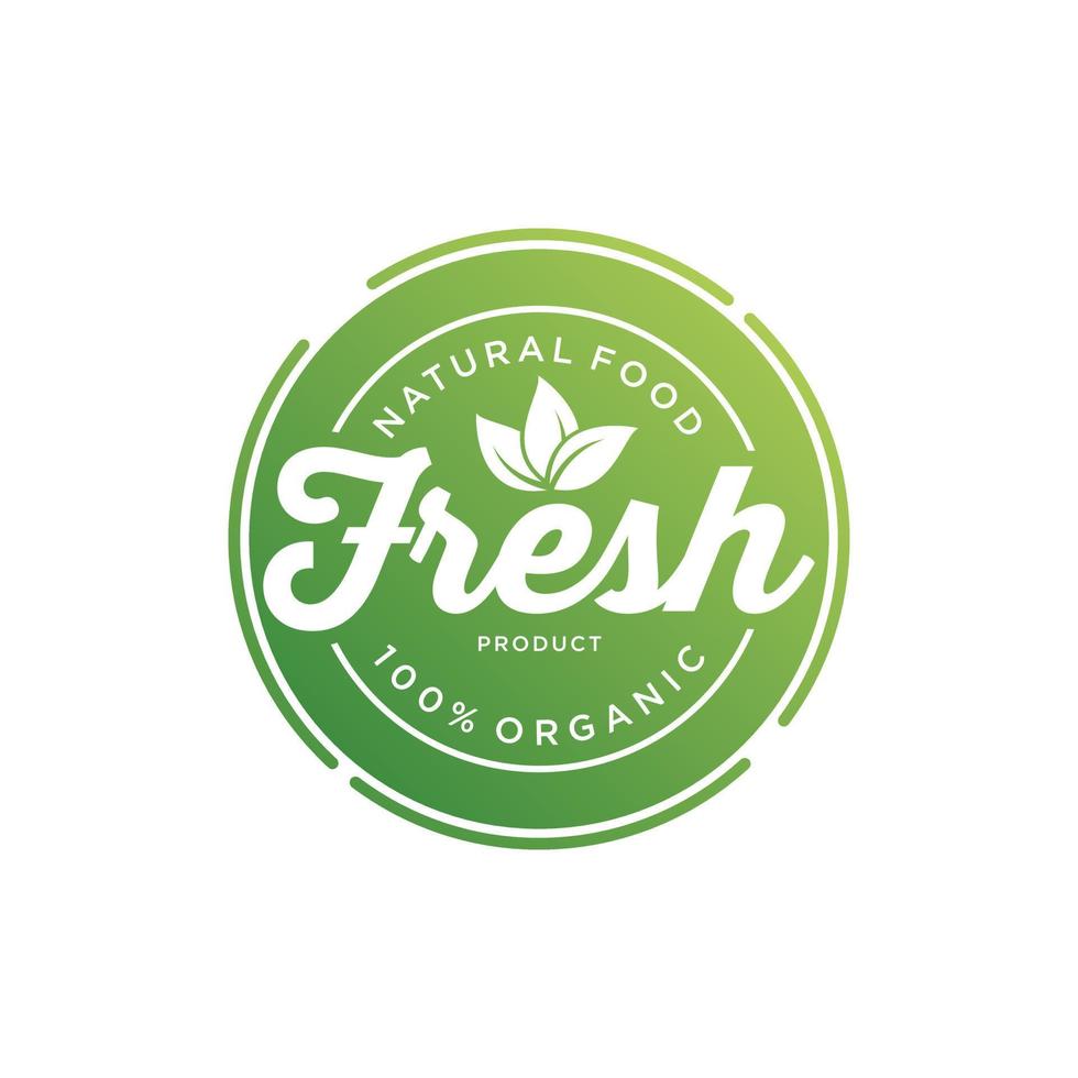 diseño de logotipo de etiqueta de etiqueta natural de alimentos orgánicos frescos vector