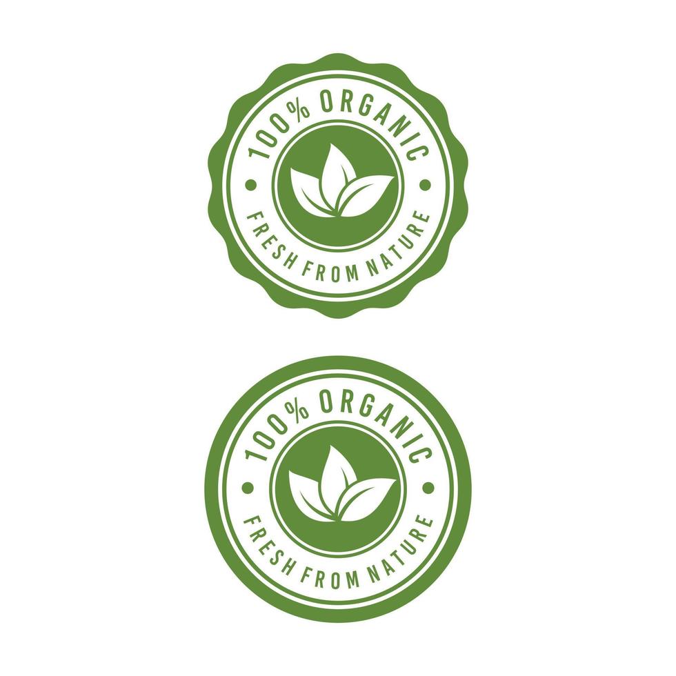 Organic Food Natural Label Sticker logo design vector