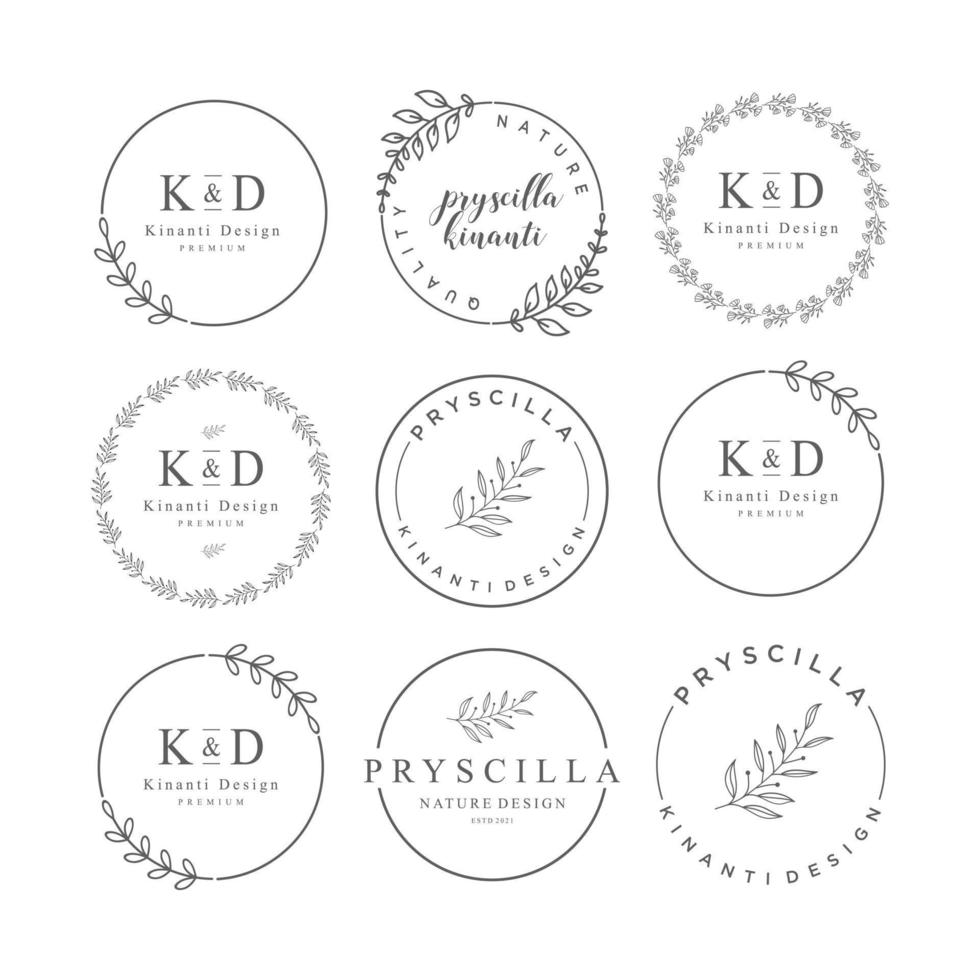 Set of Feminine Logo Templates vector