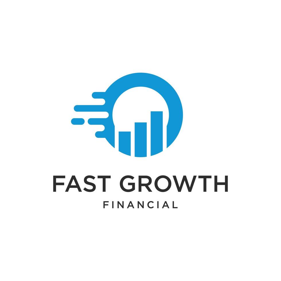 Finance logo with Quick bar icons and charts for business growth vector