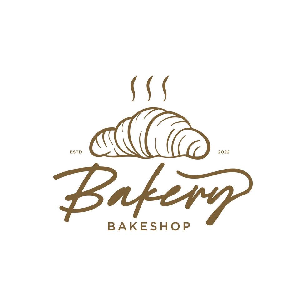 plantilla de diseño de logotipo de panadería retro vintage vector
