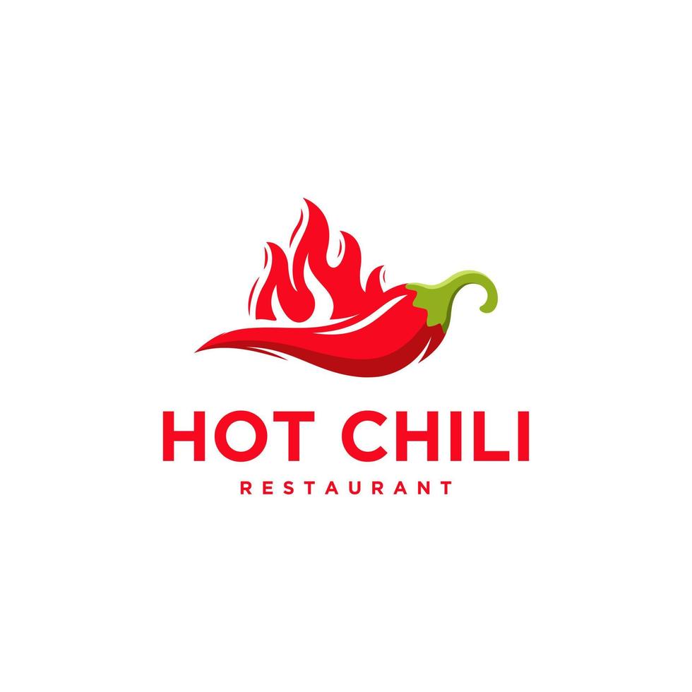 vector de diseño de logotipo de chile caliente, símbolo de logotipo de chile de fuego, icono de símbolo de restaurante de comida de especias