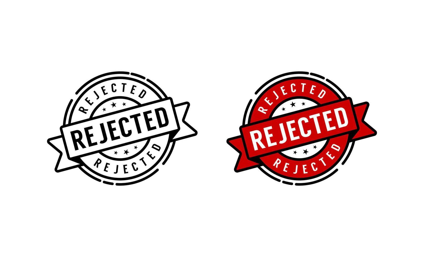 Rejected label stamp logo design template vector