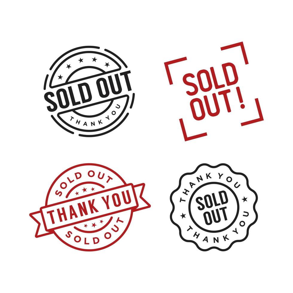 Sold out stamp badge emblem logo for online store logo design vector