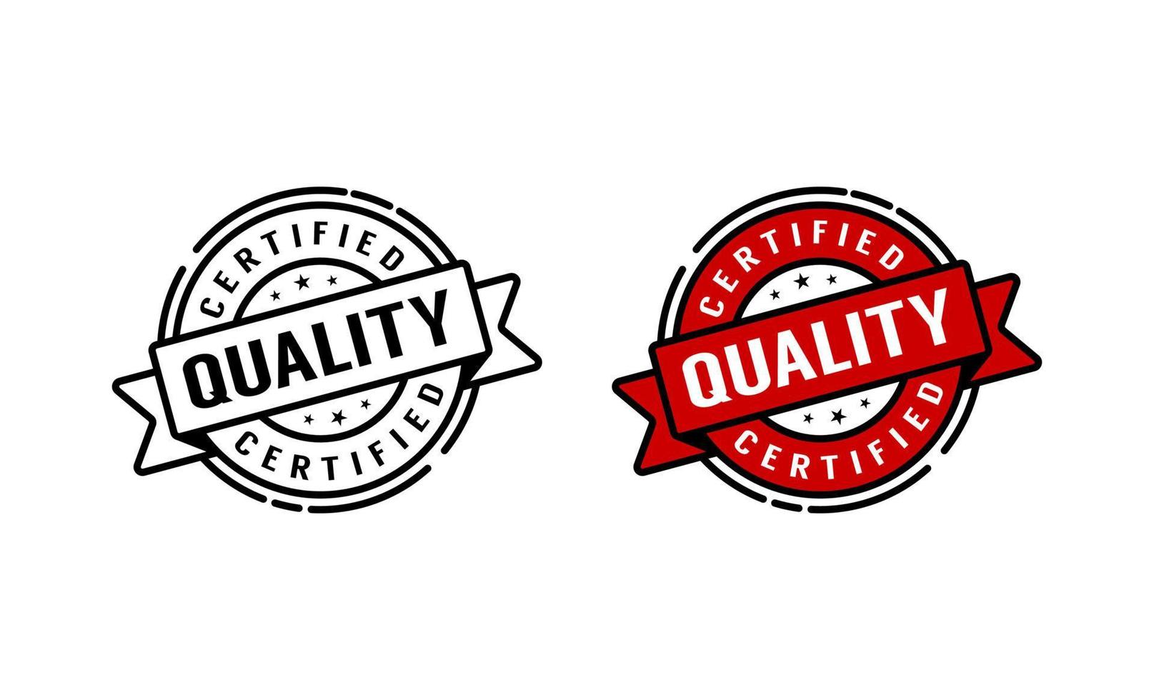 Certified quality business label stamp design template vector