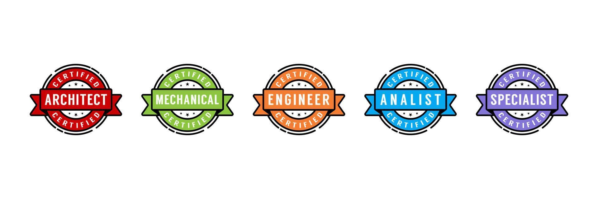 Certified badge logo design for company training badge certificates to determine based on criteria vector