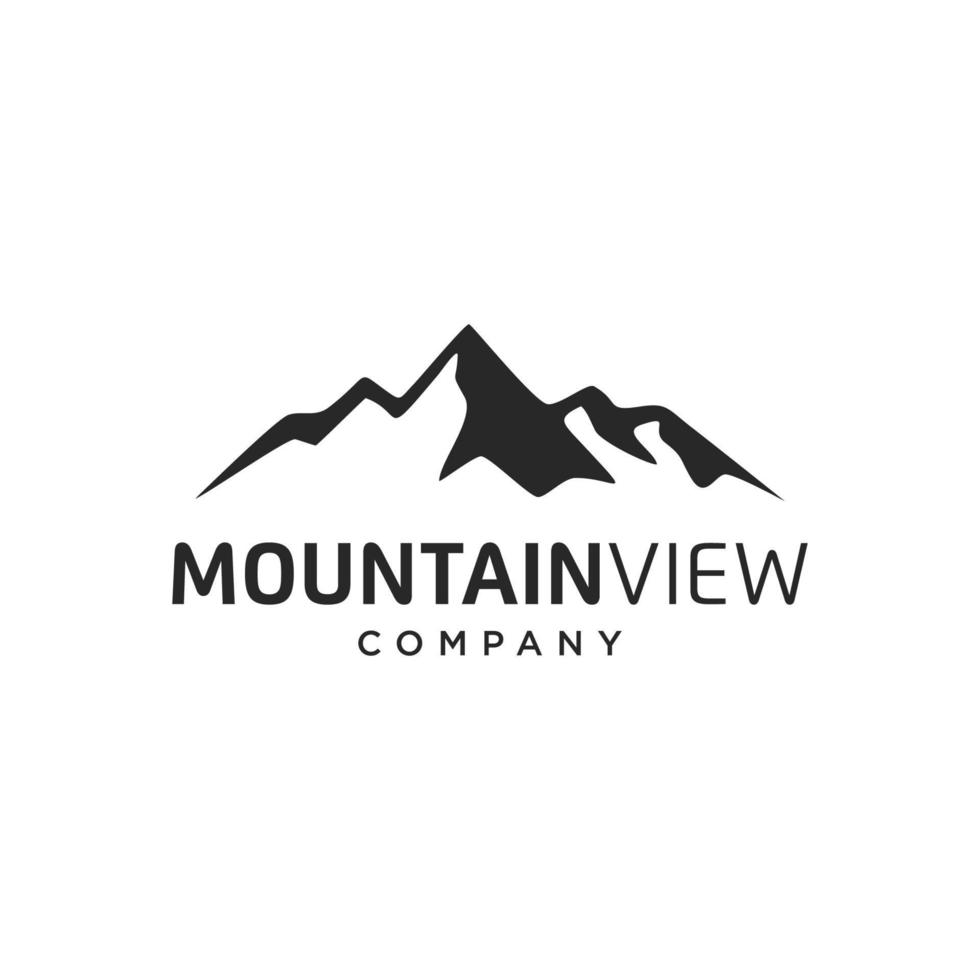 paisaje colinas montaña picos vector logo diseño