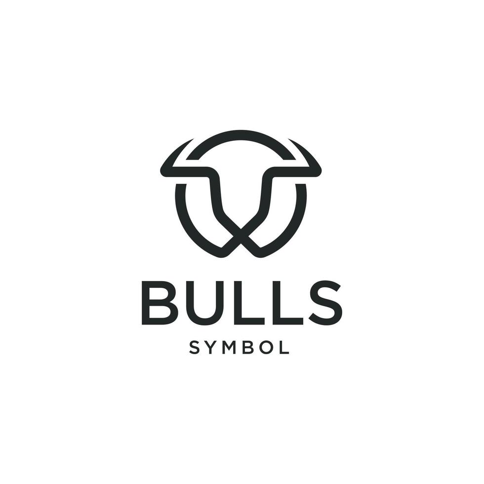 Bull Buffalo Cow Taurus Head Logo Design vector